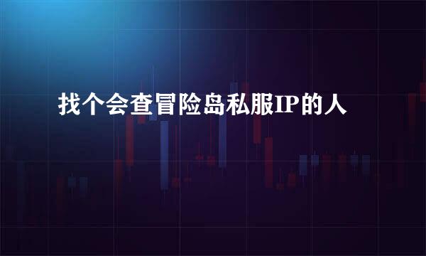 找个会查冒险岛私服IP的人