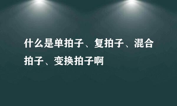 什么是单拍子、复拍子、混合拍子、变换拍子啊