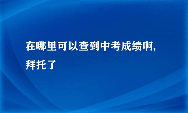 在哪里可以查到中考成绩啊,拜托了