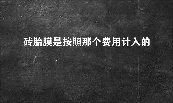 砖胎膜是按照那个费用计入的