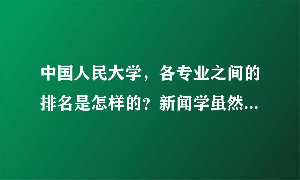 中国人民大学，各专业之间的排名是怎样的？新闻学虽然是全国第一，但在校内排名怎样？