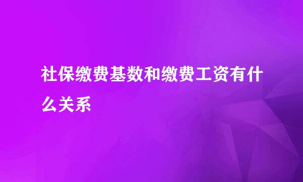 社保缴费基数和缴费工资有什么关系