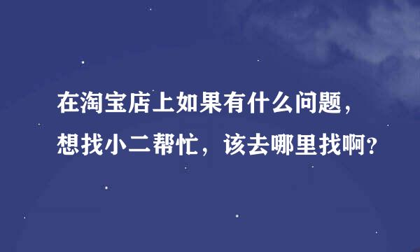 在淘宝店上如果有什么问题，想找小二帮忙，该去哪里找啊？