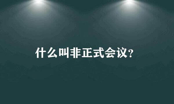 什么叫非正式会议？