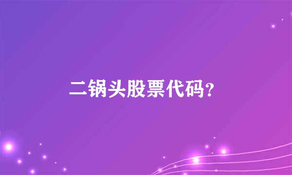 二锅头股票代码？