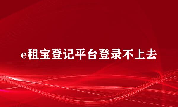 e租宝登记平台登录不上去