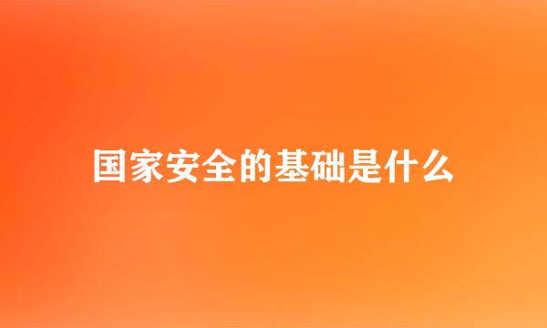 国家安全的基础是什么