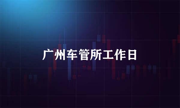 广州车管所工作日