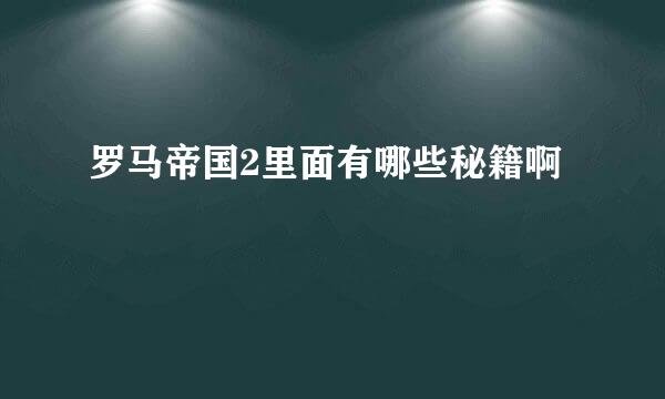 罗马帝国2里面有哪些秘籍啊