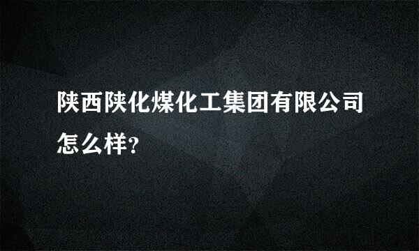 陕西陕化煤化工集团有限公司怎么样？