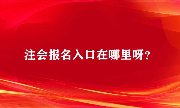 注会报名入口在哪里呀？