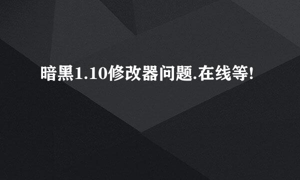 暗黑1.10修改器问题.在线等!