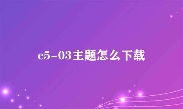 c5-03主题怎么下载