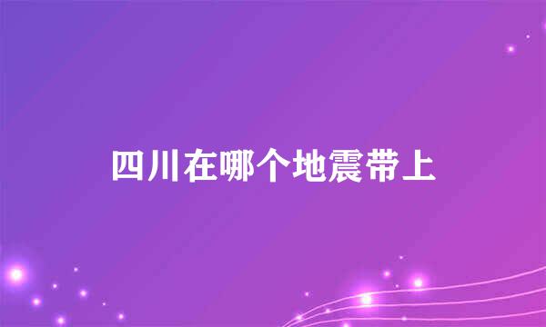 四川在哪个地震带上