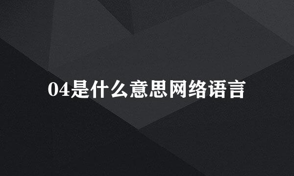 04是什么意思网络语言