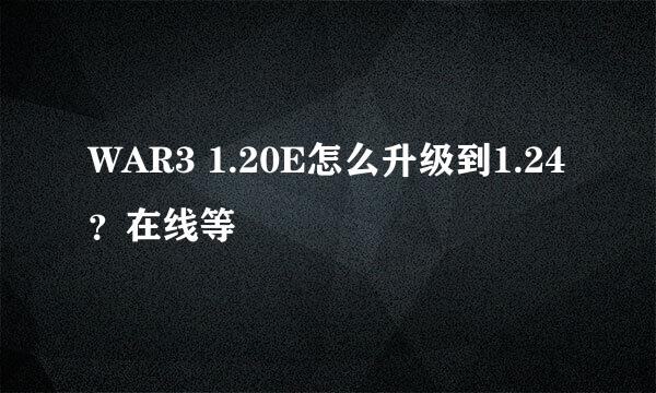 WAR3 1.20E怎么升级到1.24？在线等