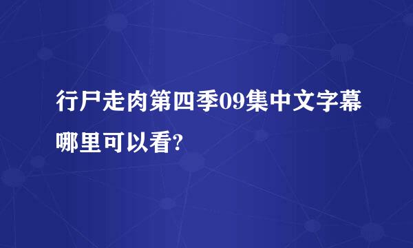 行尸走肉第四季09集中文字幕哪里可以看?