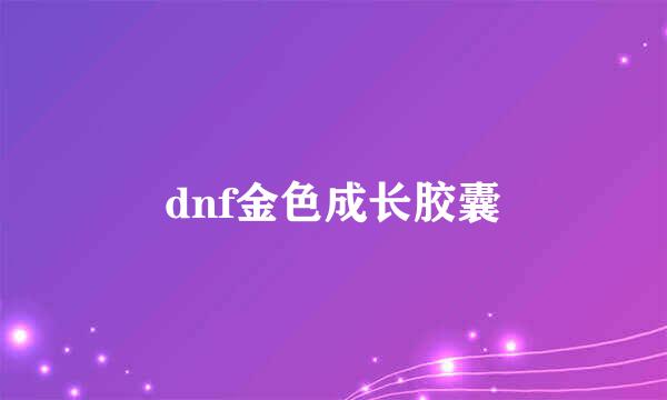 dnf金色成长胶囊