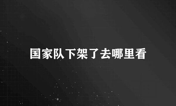 国家队下架了去哪里看