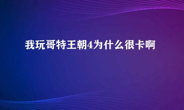 我玩哥特王朝4为什么很卡啊