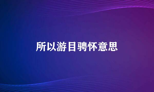 所以游目骋怀意思