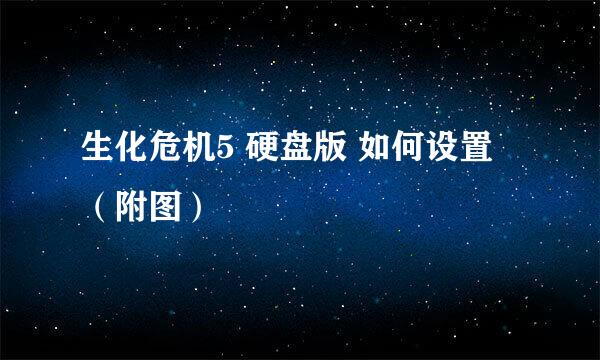 生化危机5 硬盘版 如何设置 （附图）