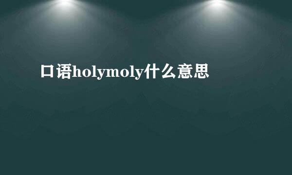 口语holymoly什么意思