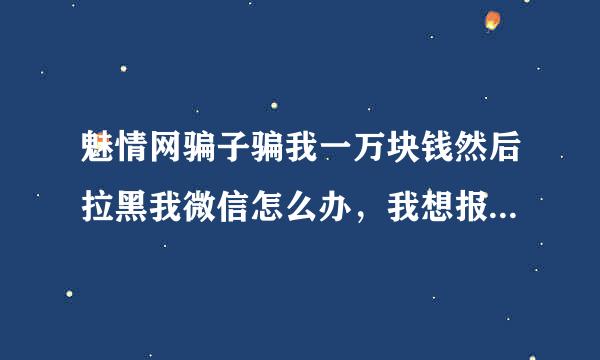 魅情网骗子骗我一万块钱然后拉黑我微信怎么办，我想报警可以吗？