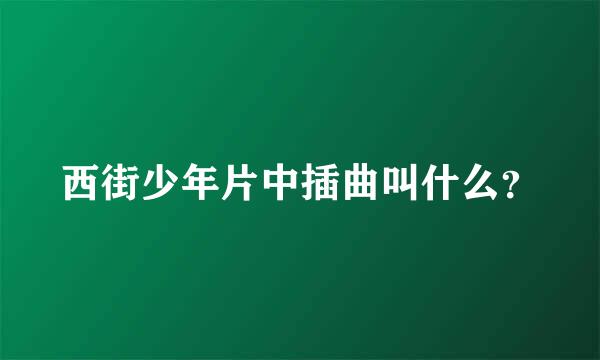 西街少年片中插曲叫什么？