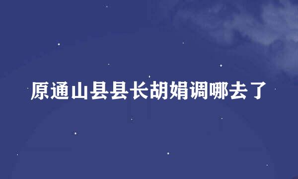 原通山县县长胡娟调哪去了