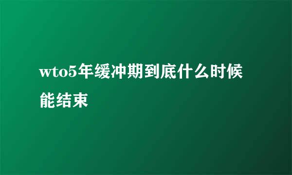 wto5年缓冲期到底什么时候能结束