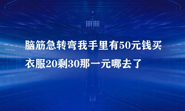 脑筋急转弯我手里有50元钱买衣服20剩30那一元哪去了