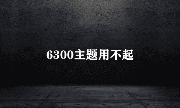 6300主题用不起