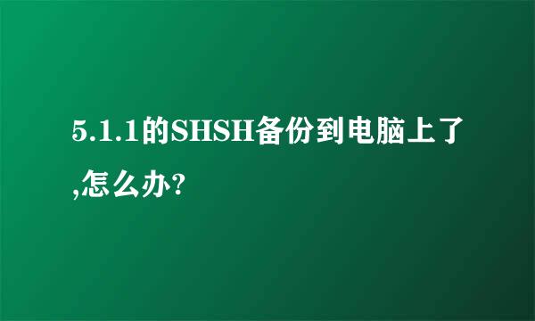 5.1.1的SHSH备份到电脑上了,怎么办?