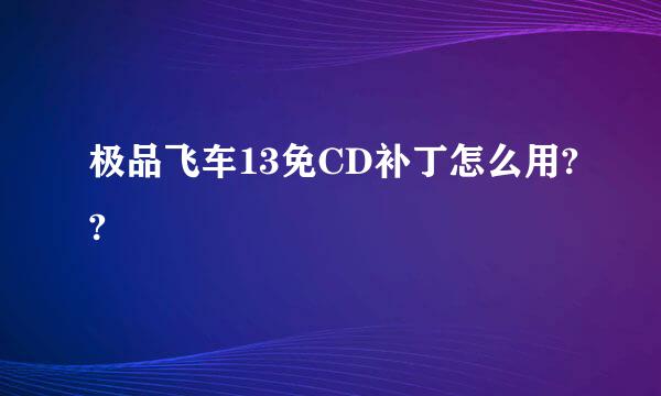 极品飞车13免CD补丁怎么用??