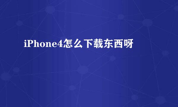 iPhone4怎么下载东西呀