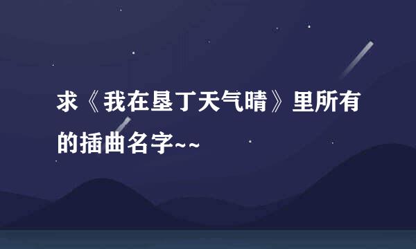 求《我在垦丁天气晴》里所有的插曲名字~~