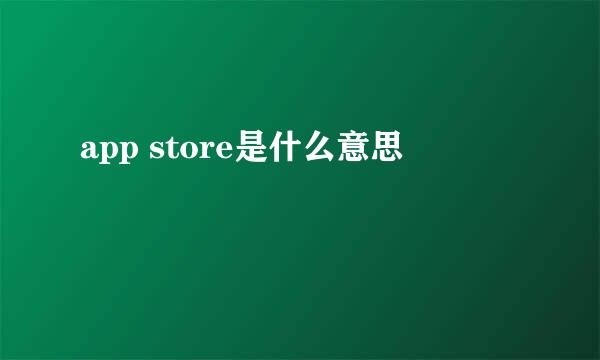 app store是什么意思