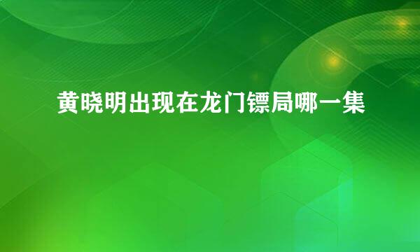 黄晓明出现在龙门镖局哪一集