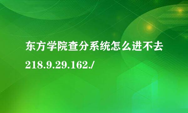 东方学院查分系统怎么进不去218.9.29.162./