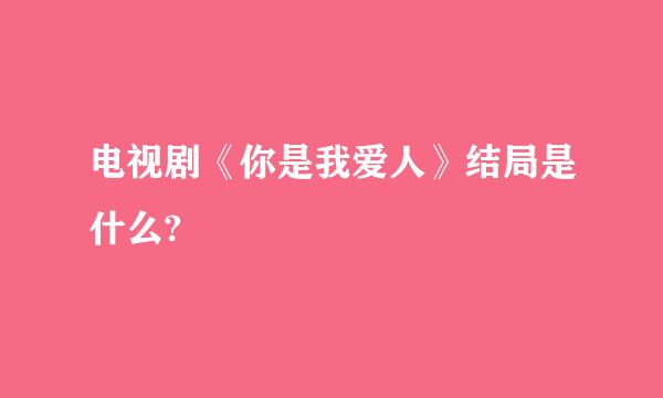 电视剧《你是我爱人》结局是什么?