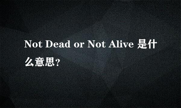 Not Dead or Not Alive 是什么意思？