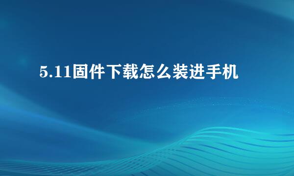 5.11固件下载怎么装进手机