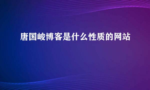 唐国峻博客是什么性质的网站