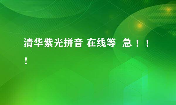 清华紫光拼音 在线等  急 ！！！