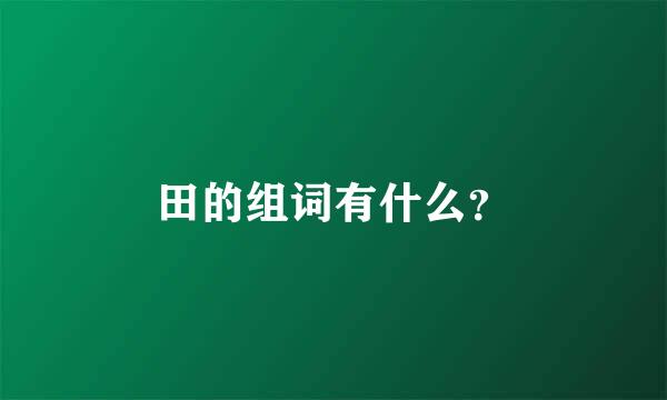 田的组词有什么？