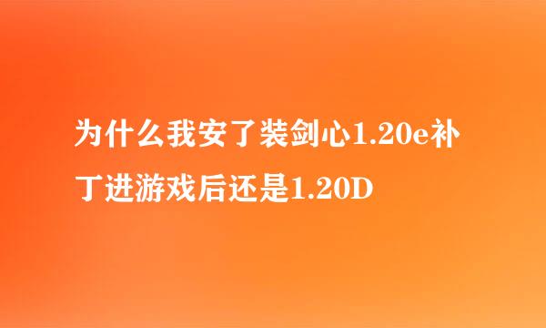 为什么我安了装剑心1.20e补丁进游戏后还是1.20D