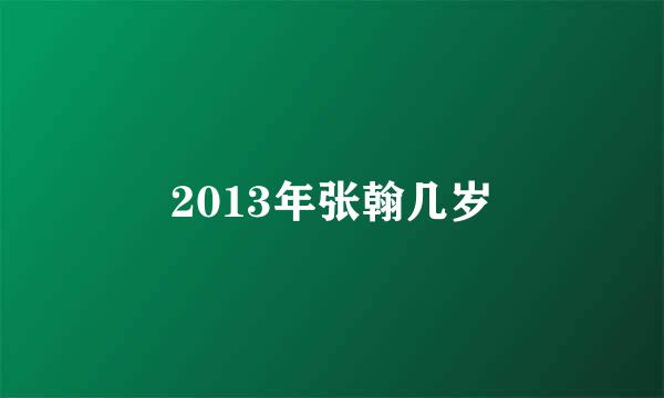 2013年张翰几岁