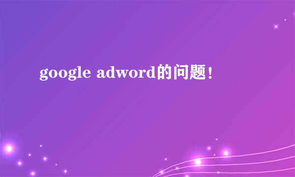 google adword的问题！