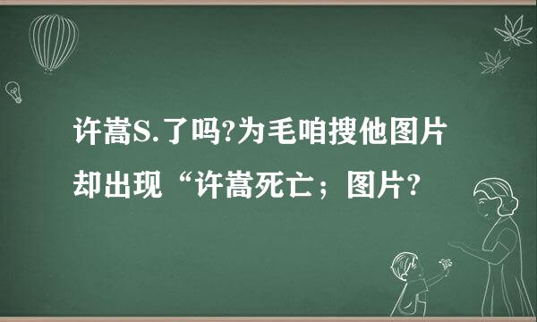 许嵩S.了吗?为毛咱搜他图片却出现“许嵩死亡；图片?